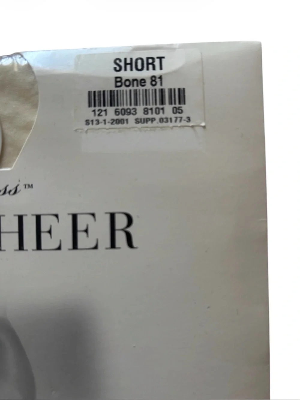 Silky Sheer | Short Bone 81 | Silky Sheer Pantyhose Control Top Durable Toe NWT